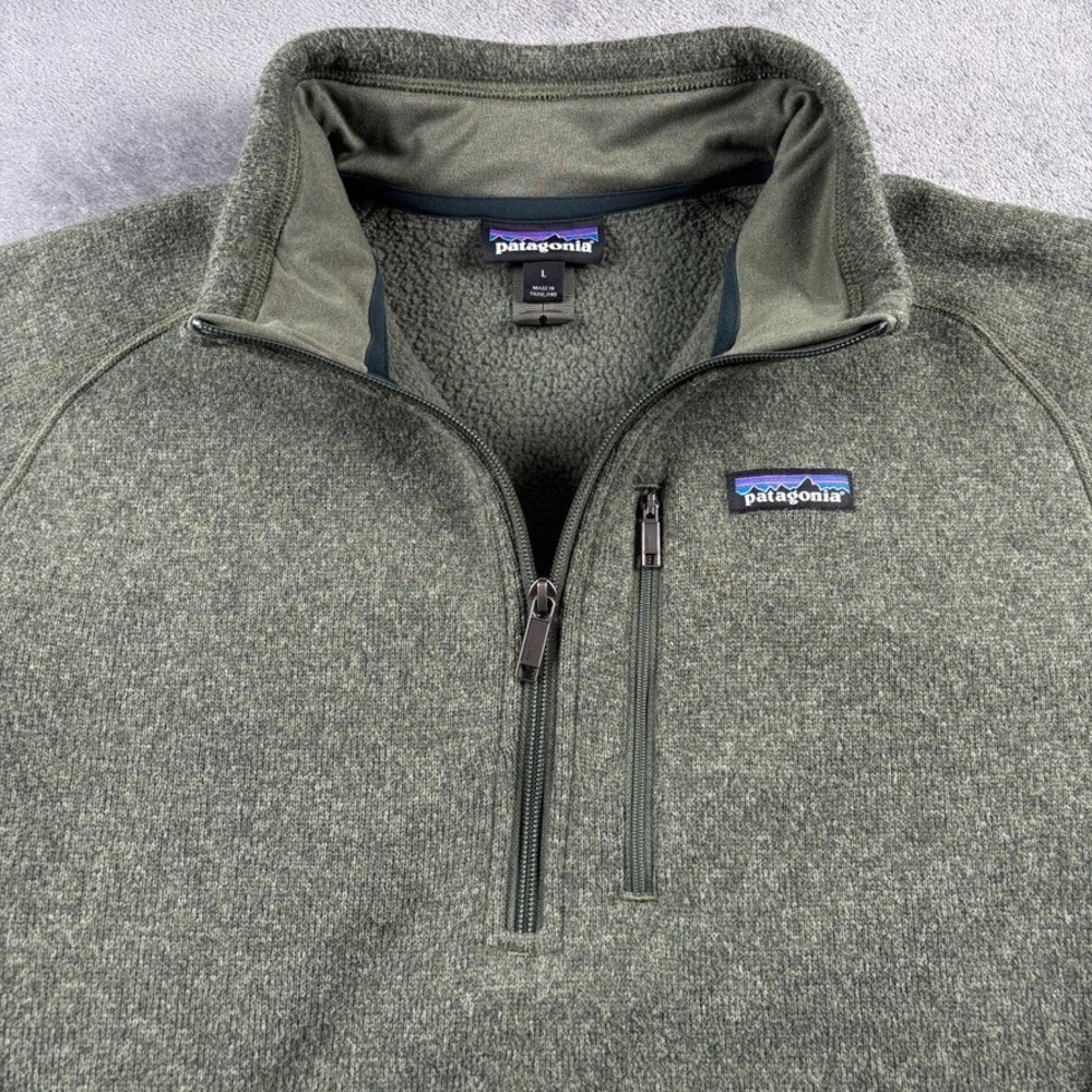 Patagonia Better Sweater 1/4 Zip Mens Large Green Pullover Outdoor Jacket
